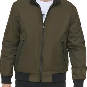 CALVIN KLEIN Men's Wool Bomber Jacket - NWTS - Olive Green
